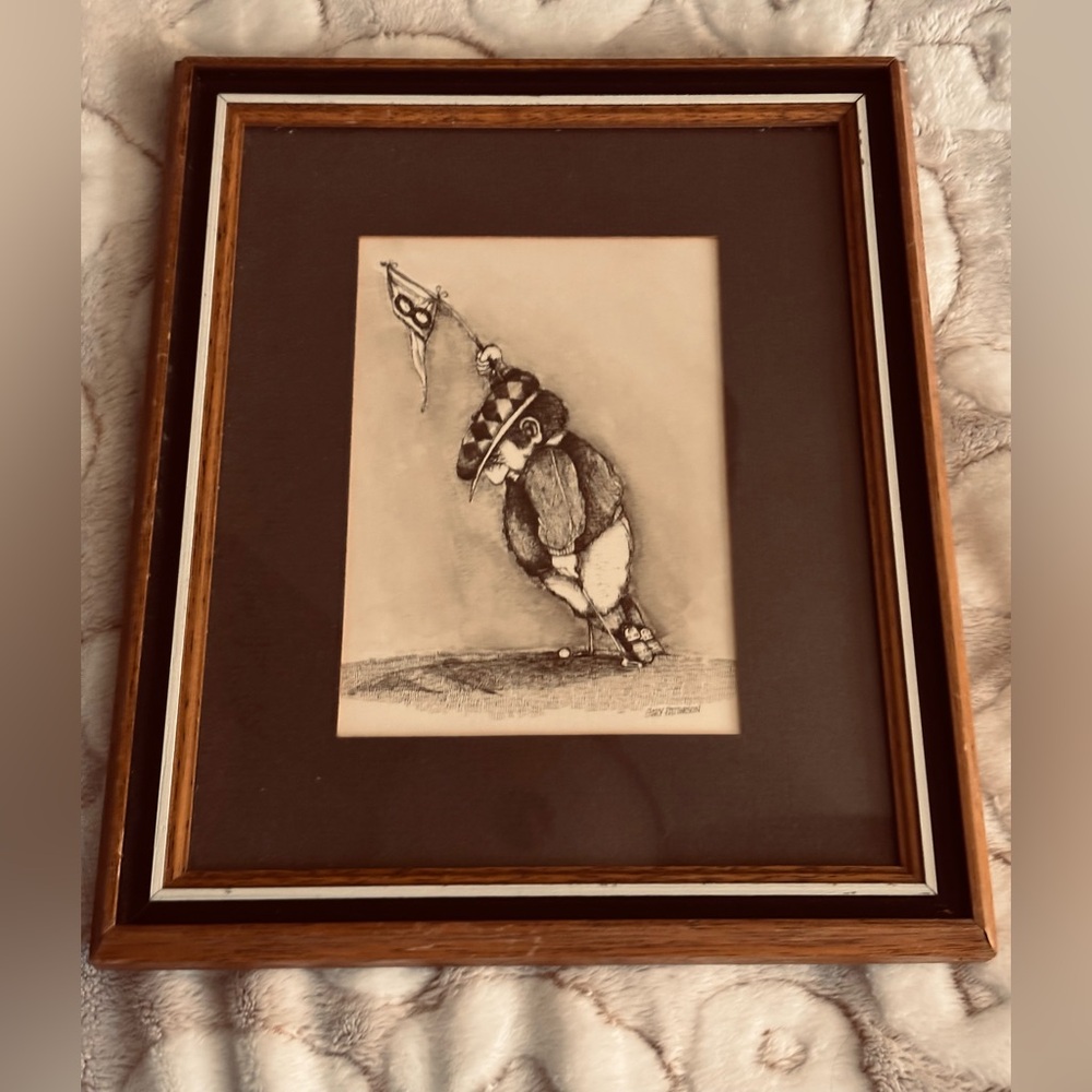 Wood Framed Gary Patterson Funny Golf Print #5161